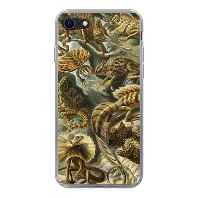 Produktbild von MuchoWow® Handyhülle Schutzhülle Hülle für iPhone SE 2022 Lacertilia - Alte Meister - Kunst Silikon Softcase Handy Hülle - Schutzhülle