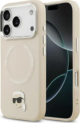 Produktbild von Karl Lagerfeld Karl Pin MagSafe Case für iPhone 17 Pro beige