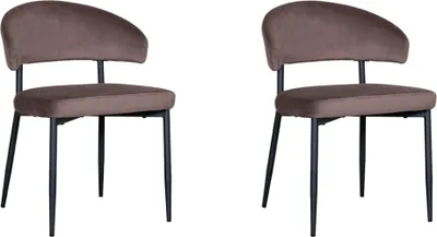 Produktbild von LABEL51 Esszimmerstuhl Bliss - Taupe - Samt - 2er-Set