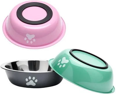 Productafbeelding van Hondenvoerbak 860 ml - RVS - Antislip siliconenbodem - Voerbak voor honden en katten - Duurzaam - Hygiënisch - Voerbak voor honden en katten