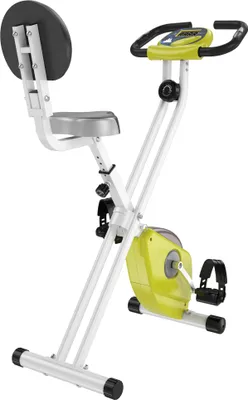 Produktbild von HOMCOM Rower treningowy z 8-stopniową regulacją oporu magnetycznego z regulacją wysokości stalowy żółty+biały 43 x 97 x 109 cm