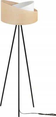 Obrázek produktu pro Stojací lampa, třínohá, kovová, stínidlo z juty, 45 cm