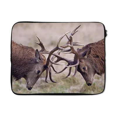 Produktbild von MuchoWow® Laptop Hülle 14 ZollHirsche - Spielen - Geweih Laptoptasche - Laptoptasche - Stoßsicher - Schutzhaube