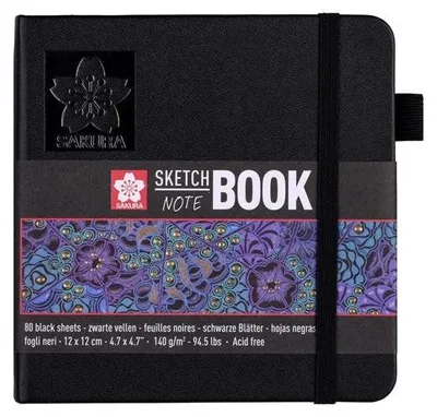 Obrázek produktu pro Skicovací blok s černými papíry SAKURA - 9 x 14 cm