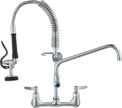 Zdjęcie produktu dla Bateria zlewozmywakowa z wyciąganą wylewką - Wysokość baterii 53 cm - Obrotowa wylewka 30,5 cm - Bateria zlewozmywakowa ścienna - Mosiądz z wyciąganą wylewką - Do zlewozmywaków 1/2/3 komorowych