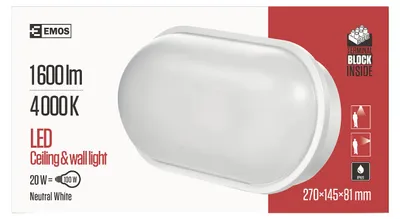 Zdjęcie produktu dla Oprawa LED EMOS QARI 27 x 15 cm, 20 W, biały neutralny, IP65, ZM3020
