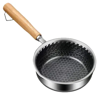 Obrázok produktu pre Nerezová panvica s drevenou rukoväťou