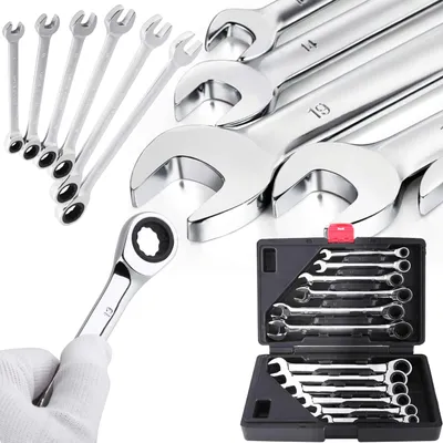 Produktbild von KRAFT&DELE | Gabelringschlüssel Satz, Maulschlüssel-Satz, 8-19mm, 12tlg, Ratschenschlüssel Set, Ringratschenschlüssel