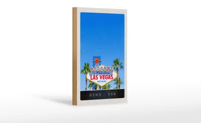 Produktbild von Holzschild Reise 12x18 cm Las Vegas Nevada Amerika USA Casino