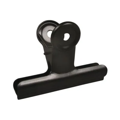 Produktbild von Doppelclip aus schwarzem Metall für Wandverteiler 9 x 7 x 4 cm
