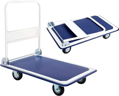 A foldable sack truck and a folded sack truck are shown against a white background.