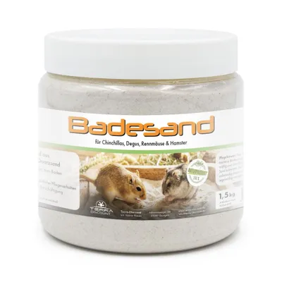 Produktbild von Feiner Badesand aus Quarzsand für Nager - Badesand 1,5 kg Chinchillasand, KI-generiertes Bild