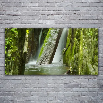 Produktbild von Glasbilder 120x60 Wandbild Druck auf Glas Wasserfall Natur