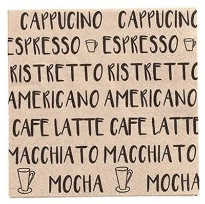 Produktbild von Servietten, 3-lagig 1/4-Falz 25 cm x 25 cm natur "Coffee Specialities" aus recyceltem Papier