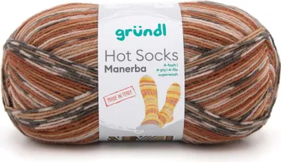 Produktbild von Gründl Wolle Hot Socks Manerba 4-fach 100 g braun-beige-graubraun-natur