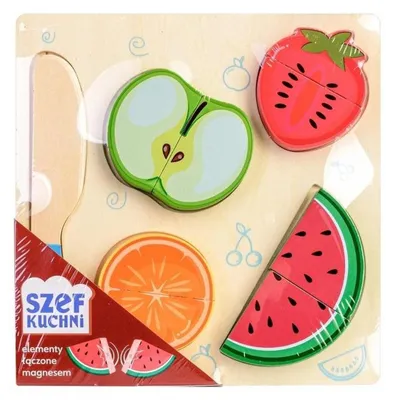 Produktbild von Holzpuzzle „Obst zum Schneiden“ für Kinder