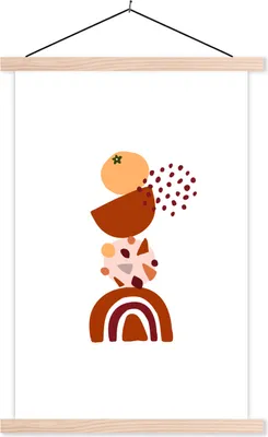 Produktbild von MuchoWow® Textilposter Winter - Design - Abstrakt 60x90 cm mit holzfarbenen Rahmen - Textil