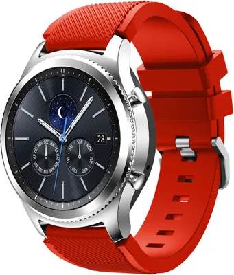 Produktbild von Uhren Armband für Huawei Watch GT GT2 Watch 2 Classic Pro / für Samsung Galaxy Watch 3 45mm 46mm 22mm Stegbreite weiches Silikon Sport ROT