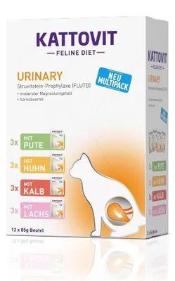 Produktbild von KATTOVIT - Urinary Multipack Nassfutter für Katzen | Katzen-Nassfutter als Alleinfuttermittel im Frischebeutel. Diätfutter für ausgewachsene Katzen mi