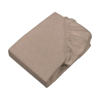 Produktbild von Biber Spannbetttuch Melange, Feinbiber Spannbettlaken, 100 x 200 cm, beige meliert, Matratzen bis 23 cm Höhe, sleepling
