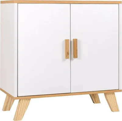 Image de Ensemble de meubles de salle de bains 60 x 30 x 60 cm, MDF blanc chêne