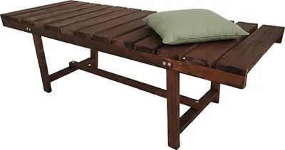 Produktbild von Relaxdays Gartenbank, 2-Sitzer, Terrasse, Balkon, ohne Lehne, Tannenholz, HxBxT: 35 x 110 x 38 cm, Sitzbank, braun