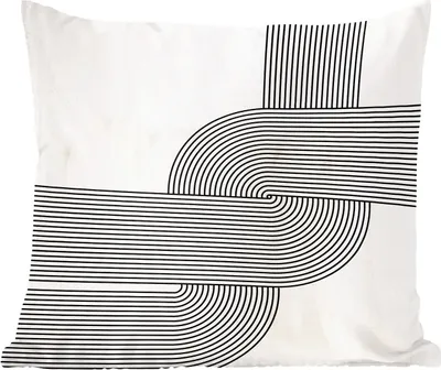 Produktbild von MuchoWow® Zierkissen Sofakissen Wohnzimmer Dekokissen 40x40 cm Kunst - Abstrakt - Schwarz - Weiß - Foto Kissen - Schlafzimmer Dekoration