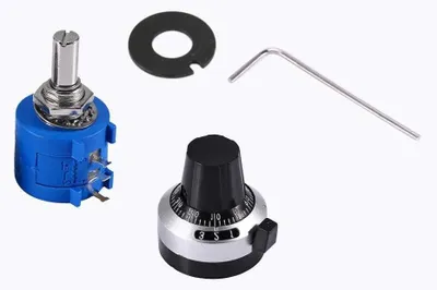 Productafbeelding van Precisie Potentiometer - Draaipotentiometer 10K - Regelen Spanning - 10 Turns Nauwkeurig - 2 Watt - Zwart