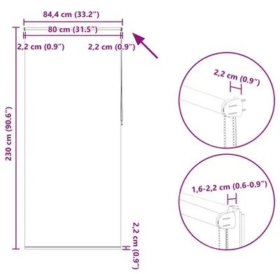 Productafbeelding van vidaXL Verduisteringsrolgordijn, 84,4 x 230 cm, stofbreedte 80 cm, grijs