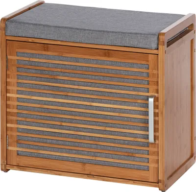 Image de WENKO Armoire à chaussures Siège Banc Étagères Commode BAHARI Bambou Rangement
