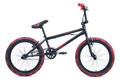 Produktbild von CHILLIZ BMX Freestyle 20 Zoll XB.02 schwarz-rot Kinder Erwachsene V-Brake 360° Rotor
