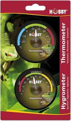 Productafbeelding van Hygrometer en thermometer, nauwkeurige meting van luchtvochtigheid en temperatuur, compact, geschikt voor terrariums