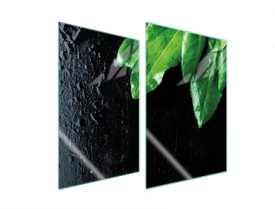 Immagine prodotto di Piastre coprifornelli 2 pezzi 35x52 coprifornelli in Vetroceramica tagliere in vetro basilico