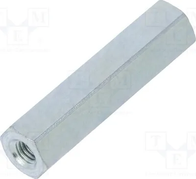 Immagine prodotto di 10 distanziatori filettati con filettatura esterna da 25 mm: M3 esagonale. Distanziatori 125x25