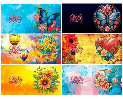 Image de Kit de cartes de vœux "Diamant Malerei" avec motifs floraux en strass, kit de loisirs créatifs pour les anniversaires, Noël et la fête des mères