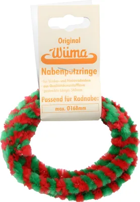 Produktbild von Paar Nabenputzringe - rot / grün - für Mokick - Radnabe Ø168 mm, 560 mm lang