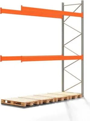 Produktbild von Palettenregal ARTUS - Anbauregal mit 3 Ebenen - Fachlast 3.700 kg - 4.000 x 3.600 x 1.100 mm (HxBxT) - Schwerlastregal
