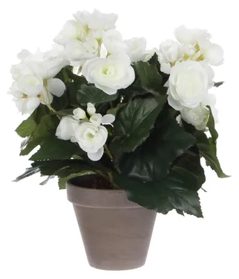 Produktbild von Kunstblume Begonie Ø 25 H 30 cm weiß