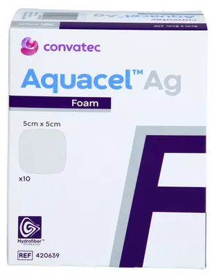 Image de Aquacel Ag Foam pansement non-adhésif 5x5 cm 10 pces