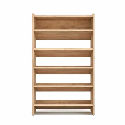 Produktbild von KOMTO Schuhregal Schmal - Schuhablage Flur mit 5 Ebenen Offener Schuhschrank Schuh Organizer Platzsparend Elexis 60 x 25 x 98 cm Honig Eiche