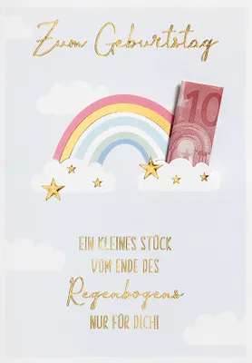 Produktbild von Geldkarte  Geburtstag  Unverpackt  Geldkarte im Format 115x17cm mit Um