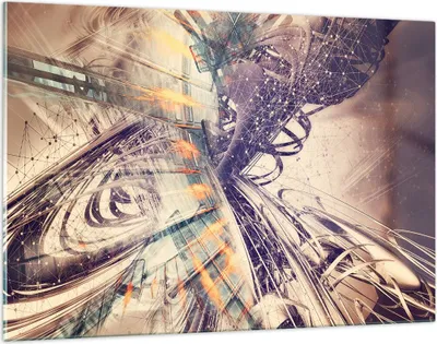 Produktbild von Bilder auf glas - Abstraktion modern - 120x80cm - Glasbilder - Wandbilder - Kunstdruck - zum Aufhängen bereit - Wanddekoration aus Glas - Glas Bilder - Wandbild auf Glas - Einteilig - GAA120x80-4057