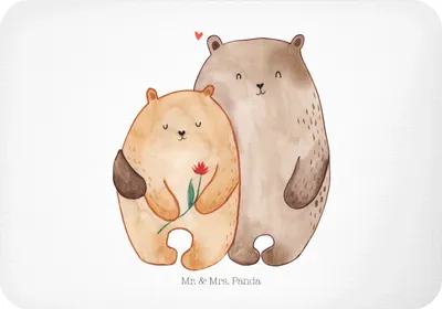 Produktbild von Mr. & Mrs. Panda magnet Bären Liebe - Weiß - Geschenk, Freundin, haftmagnet, Kuscheln, Verknallt, wandmagnet, whiteboardmagnet, Hochzeitstag, Blume, zettelhalter, Bär