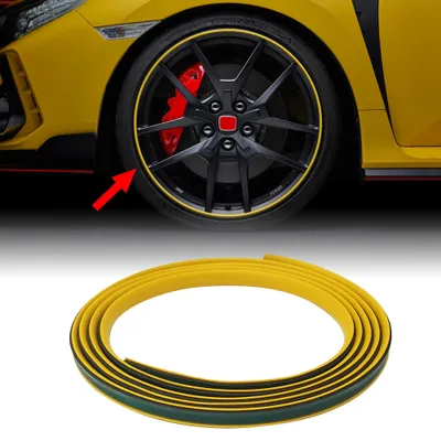 Zdjęcie produktu dla Naklejka ochronna do uniwersalnych felg samochodowych, żółta, 11 mm x 7 m