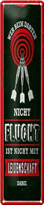 Produktbild von Blechschild Wer beim Darten nicht flucht, 46 x 10 cm, Blechschilder Spruch Sport Hobby