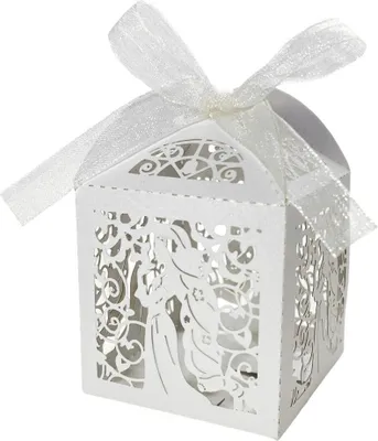 Produktbild von 50x Mini Geschenk-Boxen Für Geburtstag Hochzeit Party, Lange Haare Mädchen Bräute Gunst Band Süßigkeiten Boxen Geschenk-Box Tischdekorationen