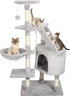 Produktbild von Famanu Katzenkratzbaum mit Spielhaus - große Kletterstruktur