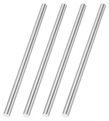 4 Rundstahlstangen 8 mm x 100 mm, HSS-Stahl, silber