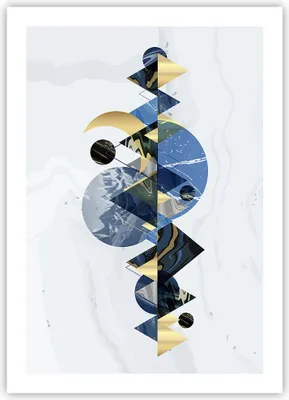 Produktbild von Poster - Poster ohne Rahmen - Abstraktion Geometrisch Berge - 50x70 cm - Wand Bild - Wanddeko - Wandbilder - Kunstposter - Wandposter - Bilder - Kunstdruck - Wanddekoration - P2XPA50x70-4814