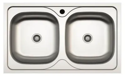 Immagine prodotto di Lavello incasso cucina acciaio 86x50 due vasche MP862V